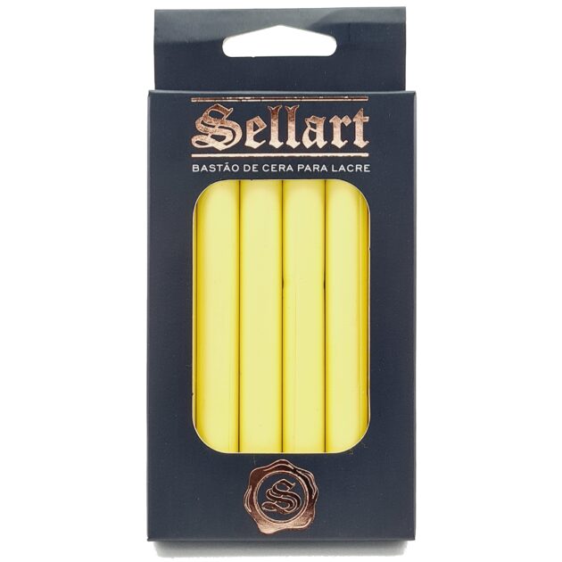 Bastão Cera Pistola Para Lacre Amarelo Claro
