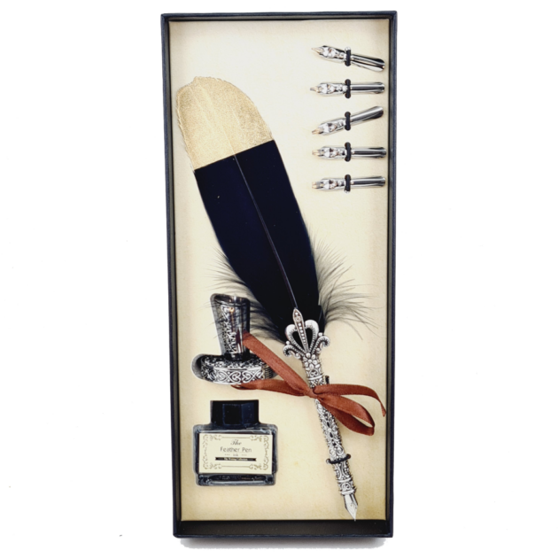 kit-pena-caligrafica-vintage-completo-preto