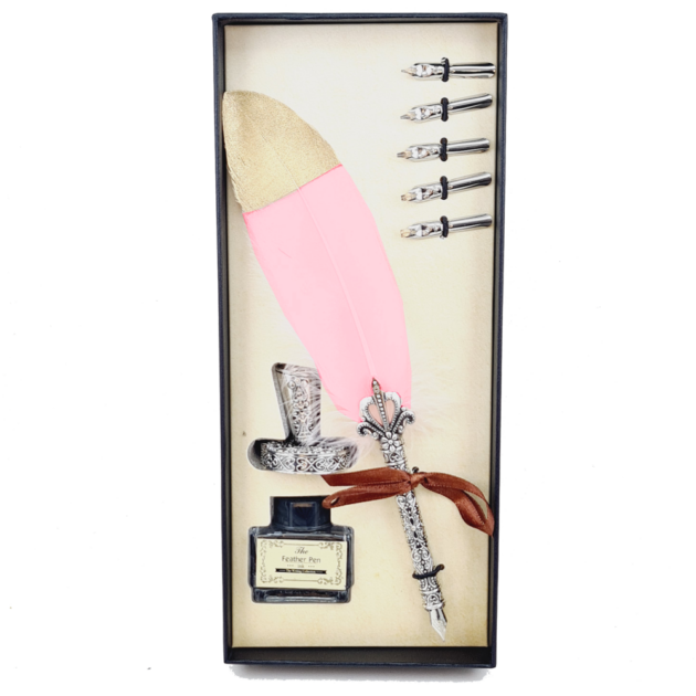 kit-pena-caligrafica-vintage-completo-rosa