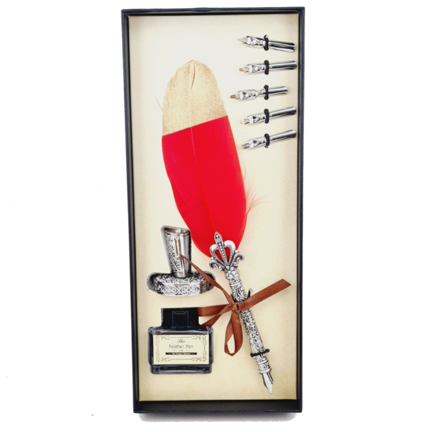 kit-pena-caligrafica-vintage-completo-vermelho