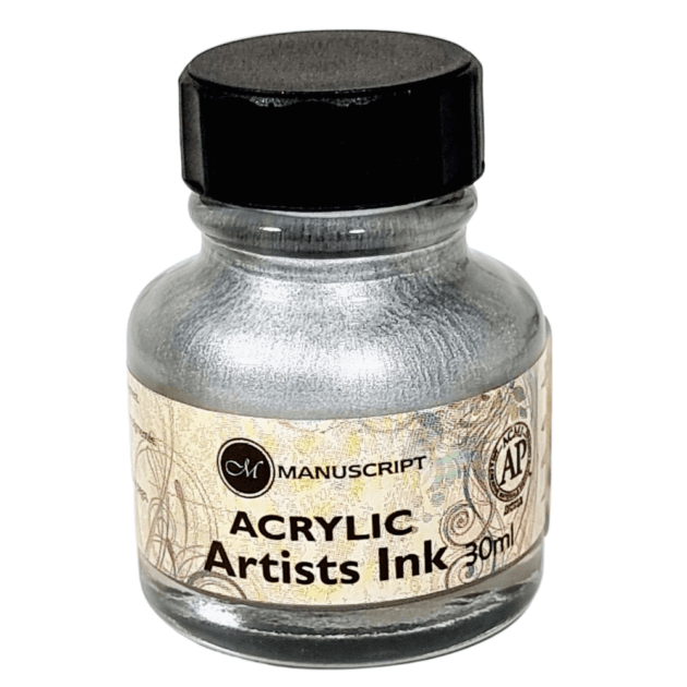 Tinta Caligrafia Artistica Manuscript Metalica Prata