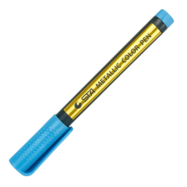 caneta metalizada metallic color sta azul